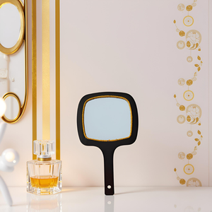 Espejo de Mano de Madera con Marco, Rústico, Adorable y Duradero, para Maquillaje, Cuidado de la Piel y Uso Personal Diario - Product Image 2