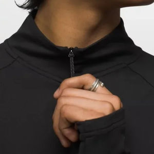 Jersey con cremallera de cuarto para hombre, jersey con media cremallera sólida, sudadera atlética de manga larga para hombre, camisetas de Golf con cuello simulado para hombre, tendencia OEM - Product Image 4