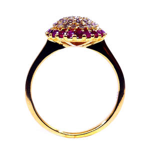 Lujo 14K oro rubí piedras preciosas anillo elegante clásico de moda anillo de dedo de diamante para bodas y fiestas - Product Image 3