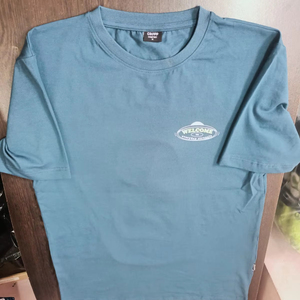 AOP Print T-shirt 100% coton pour homme coupe surdimensionnée séchage rapide respirant col rond motif fil court teint techniques lavées - Product Image 2