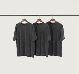 Venta al por mayor 100% algodón 250gsm Vintage camisetas de manga corta logotipo personalizable impreso ácido lavado camiseta para hombres - Product Image 5