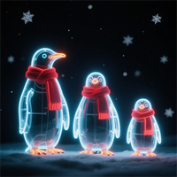 Enseigne au néon LED de Noël au design élégant de pingouin, bandes LED personnalisables pour café, bar, restaurant, publicité pour les fêtes d'hiver