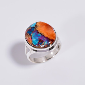 925 Sterling Silver Oyster Turquoise Ring Bijoux en pierres précieuses naturelles pour les femmes Commande en gros Bijoux en pierre naturelle pour les détaillants - Product Image 2