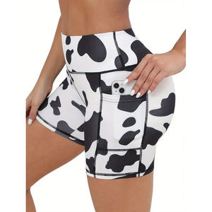 Pantalones cortos de Yoga de cintura alta para mujer con bolsillos, transpirables y de secado rápido, perfectos para fitness y gimnasio - Product Image 2