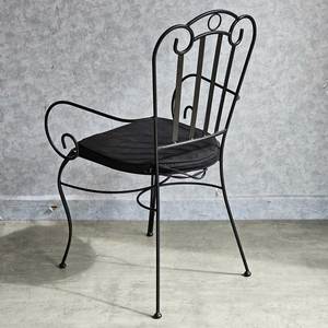 Durable Comfortable Traditional Style Wrought Iron Cafe <b>Chair</b> with Decorative Pattern <b>Stackable</b> for <b>Outdoor</b> Balcony Use-GCF110 - Product Image 4