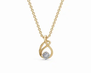 Colgante Solitario de Diamante Cultivado en Laboratorio Eterna Curve de 0.170 Quilates, Corte Brillante Redondo, 1 Pieza, Oro Amarillo, Rosa o Blanco de 9K, 14K o 18K - Product Image 3