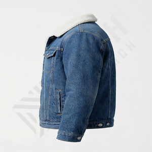 Veste en jean en coton pour homme de haute qualité Coupe-vent Col montant Logo avant Style vintage Capuche Veste de mode personnalisée - Product Image 3