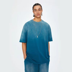 Camiseta de Hombre Oversize de Algodón Grueso 250-270GSM con Lavado Ácido y Color Degradado al por Mayor |   Artículos Vintage Personalizados de Alta Calidad - Product Image 2
