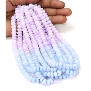 Hermosas Cuentas de Ópalo Azul Lavanda en Forma de Rondel Liso, Cuentas de Ópalo Verde Pino de 7-10 mm en Forma de Rondel, Cuentas de Piedras Preciosas de Calidad AAA - Product Image 1