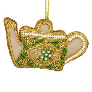 Adornos Navideños Zari Hechos a Mano de Lujo |   Decoraciones Festivas Bordadas para Colgar |   Regalos Artesanales Tradicionales de la India de Alta Calidad - Product Image 5