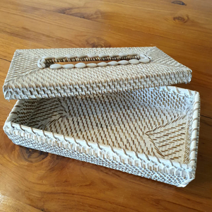 Caja de Pañuelos Rectangular de Ratán con Concha, Caja de Almacenamiento Hecha a Mano, Ecológica, Natural, Decoración para el Hogar, Venta al por Mayor desde Vietnam - Product Image 3