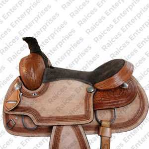 Sillín de caballo hecho en fábrica profesional de cuero genuino para carreras, nuevo diseño, sillín de equitación de cuero genuino 100% - Product Image 3