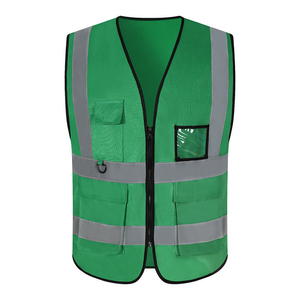 Chaleco de seguridad para trabajadores de la construcción transpirable personalizable, características reflectantes, ropa de trabajo protectora para exteriores, multibolsillos, venta al por mayor - Product Image 2