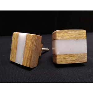 Nouvelle conception de production conception de résine de bois de manguier bouton de porte élégant/bouton de tiroir poignées de porte d'armoire de cuisine en alliage de zinc de luxe - Product Image 3