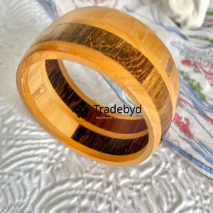 Conjunto de brazalete artístico de madera hecho a mano joyería india tradicional Tradebyd - Product Image 1
