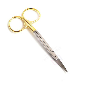 Tijeras de goma de hoja curva de medio oro universal-Tijeras quirúrgicas dentales manuales alemanas de acero inoxidable - Product Image 5