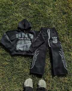 Custom Manufacturer Sweatshirt 600gsm Heavyweight Thick Distressed Cropped Zip up Embroidery <b>Patch</b> Men Acid Wash Zip up Hoodie - Product Image 5