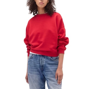 Sudadera de Invierno Personalizada para Mujer, Cuello Redondo, Lisa, 100% Algodón, Forro Polar, con Diseño de Hombros Caídos - Product Image 4