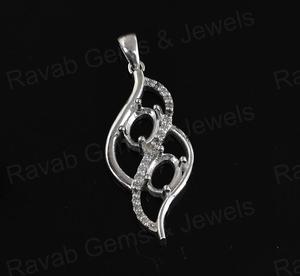 Nuevo Colgante de Plata de Ley 925 de Alta Calidad con Diseño de Onda Infinita de 25 mm, Engaste de Bisel Semi-Montado, Cadena de 18 Pulgadas, Joyería Fina - Product Image 4