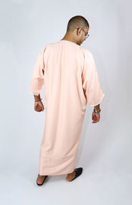 Gabardina Rosa marroquí Gandoura para hombres vestidos caftán hechos a mano 10 OEM lavable tradicional personalizado aceptado - Product Image 3