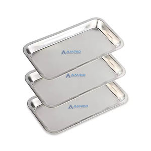 Paquete médico de hospital al por mayor de 3 bandejas placa quirúrgica médica bandejas de acero inoxidable para estudiantes de medicina - Product Image 1