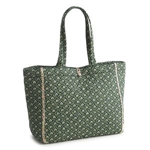 Bolsa de Mano Premium 100% Algodón con Cierre de Cremallera, Bordado con Patrón de Esparto, Talla Única para Viaje - Product Image 1