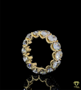 Bande d'éternité ovale élégante avec 1ct chacun VVS pierre de laboratoire incolore un cadeau intemporel et radieux pour les femmes - Product Image 3