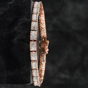 Bijoux Hip Hop 925 Sterling Silver VVS Moissanite Diamond Iced Tennis Chain pour Bracelet Blanc Or Rose Mode pour Bracelet - Product Image 1