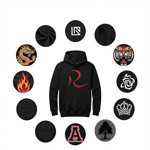 Sweat à capuche tricoté pour homme en molleton 100% coton de haute qualité 330g, anti-rétrécissement, coupe oversize, avec logo frontal 3D gaufré et uni - Product Image 1