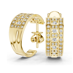 0.608 CT Lab <b>Diamond</b> <b>Earring</b> Round Brilliant Cut VVSVS EF CVD 18KT, 14KT, 10KT Gold & 925 Silver with Moissanite Rose, - Product Image 5