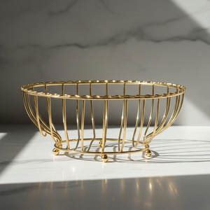 Large Premium Quality Metal Fruit Basket Eco-Friendly Design Handpicked Fruits Traditional Style 11.3cm Height 26.67cm Width - Product Image 1