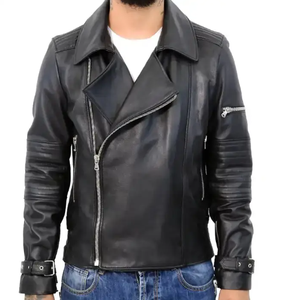 Veste en cuir véritable vintage pour hommes de conception personnalisée OEM avec tissu à col à capuche pour l'hiver Caractéristiques personnalisées - Product Image 1