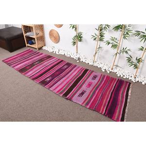 พรมปูพื้นสีชมพูแนวชนเผ่าวินเทจขนาด28x91ฟุต/84x276ซม. ผ้าวูลยางวิสคอสแบบเย็บปะติดโถงทางเดินสี่เหลี่ยมผืนผ้าสำหรับตกแต่งห้อง - Product Image 1