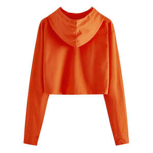 เสื้อฮู้ดครอปท็อปแฟชั่นสำหรับผู้หญิง ผ้าฟลีซเนื้อนุ่ม น้ำหนัก 345 กรัม สวมใส่สบายในฤดูหนาว ทรงโอเวอร์ไซส์ ผลิตจากโพลีเอสเตอร์ถัก แต่งซิปด้านหน้า - Product Image 5