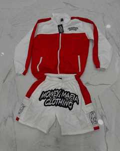 ชุดวอร์มผ้าไนลอน2ชิ้นสำหรับผู้ชายชุดวอร์มสีบล็อกแบบมีซิปสะท้อนแสง - Product Image 3