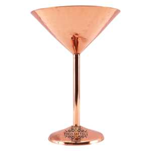 Verre à cocktail vintage plaqué cuivre avec paille, capacité 250 ml, logo personnalisable, verre à vin transparent - Product Image 1