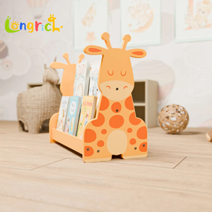 Estantería para niños con forma de jirafa de dibujos animados, estante de almacenamiento de madera para libros ilustrados para niños en el hogar y el jardín de infantes - Product Image 1