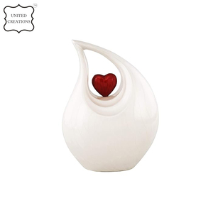 Urna Funeraria de Latón de Primera Calidad Hecha a Mano con Forma de Corazón Blanco para Cenizas de Adultos y Mascotas, para Uso en Funerarias, Oferta al por Mayor - Product Image 3