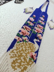 สร้อยคอลูกปัดแก้วงานประดิษฐ์ทำด้วยมือพร้อมต่างหูที่เข้ากันเครื่องประดับสไตล์โบฮีเมียนสีรุ้งแนววินเทจ - Product Image 5