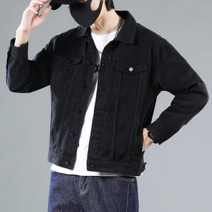 Best Selling Low Price <b>Men</b> Jean <b>Jackets</b> Cotton Made <b>Men</b> <b>Denim</b> Jeans <b>Jacket</b> Solid Color Jean <b>Jackets</b> Black Dyed Custom Button up - Product Image 5
