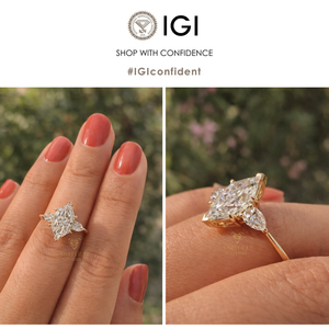 Bagues en diamant Marquise néerlandaise, diamants de laboratoire, clarté VVS, bagues en diamant de forme fantaisie, bagues de fiançailles et de mariage Marquise néerlandaise 14K - Product Image 5