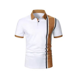 Venta al por mayor logotipo personalizado de los hombres para Polo de manga corta de algodón transpirable Casual Golf camiseta verano moda ropa deportiva sólida - Product Image 1