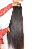 Extensions de cheveux humains vierges Remy indiens, double trame machine, ondulations profondes, cuticules alignées, à clipser, 100% non traités, Tamil Nadu