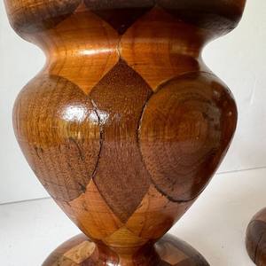 Bougeoir en bois tourné rétro vintage Boho fait à la main paire lanterne noël décor à la maison bougeoir en bois - Product Image 2