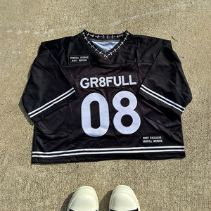 Custom Cropped Drop Shoulder Sublimation <b>Retro</b> Streetwear Oversized Breathable Plus Size Men Boxy T-shirt Mesh American <b>Football</b> - Product Image 6