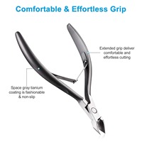 Tête incurvée ciseaux à cuticules pour ongles, outil de soins des pieds en acier inoxydable