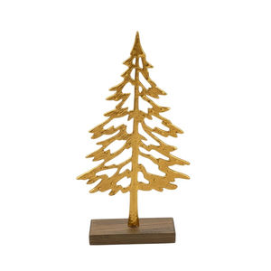 Ornements de Noël en aluminium doré de qualité supérieure, artisanat en métal, pièce maîtresse pour arbre de Noël avec base en bois, prix bas - Product Image 3