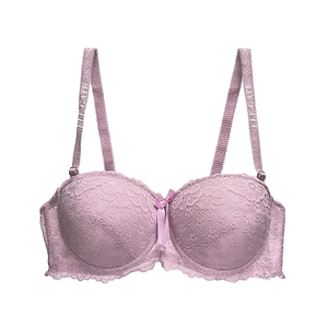 Reggiseno Floreale in Pizzo da Donna, Coppe Intere, Monopezzo, Confortevole in Spandex, Lingerie Push-Up Senza Ferretto, Chiusura con Gancetti, Tinta Unita, Traspirante, Imbottito - Product Image 4