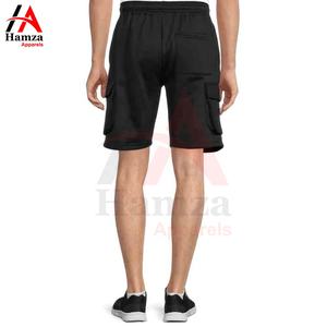 Custom Logo Solid Eco-Friendly <b>Mens</b> Street Wear Casual <b>Long</b> Drawstring Cotton Fleece <b>Shorts</b> by Hamza Apparels - Product Image 5