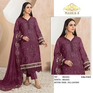 Eid เดือนพิเศษดีไซน์ใหม่ล่าสุดปักคอตักคอวัสดุกึ่งตะเข็บ Kurti และด้านล่างพร้อมชุด dupatta จากผู้จำหน่ายรายดังกล่าว - Product Image 3